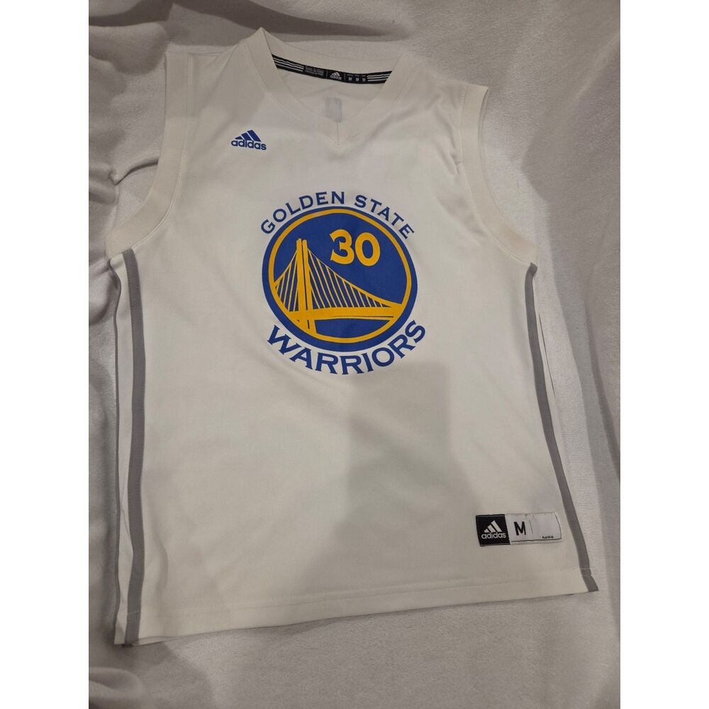 Adidas Stephen Curry Golden State Warriors Jersey Youth Medium White 30 NBA